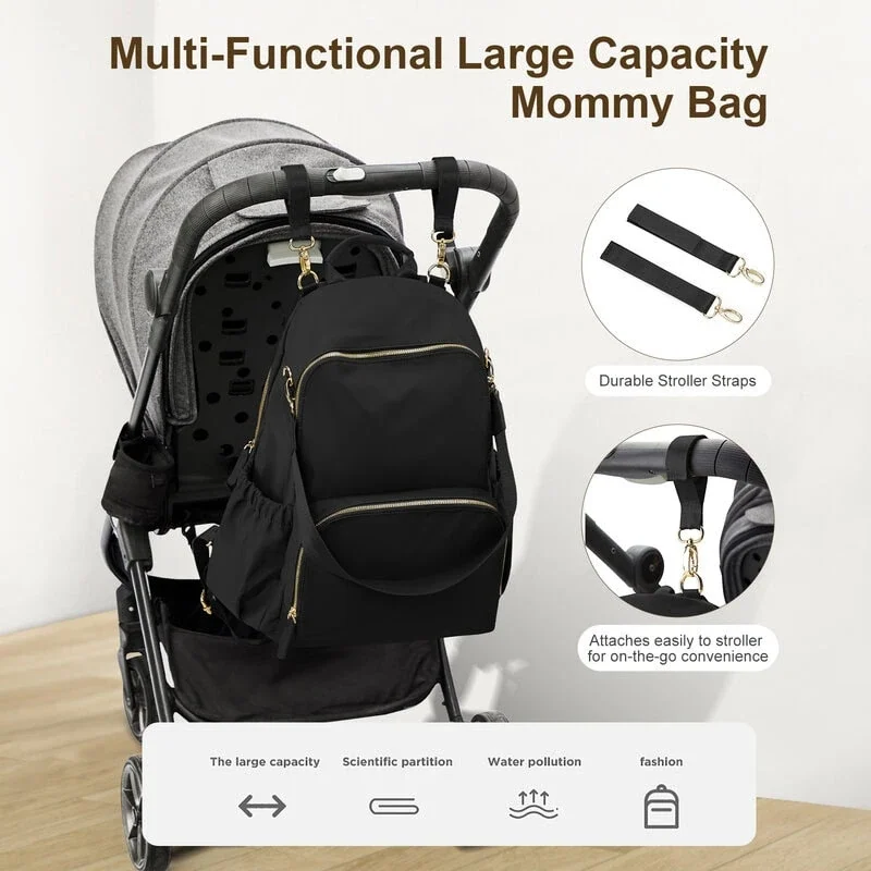 rucksack for mother stylish multifunctional with stroller straps マザーズリュック おしゃれ 多機能